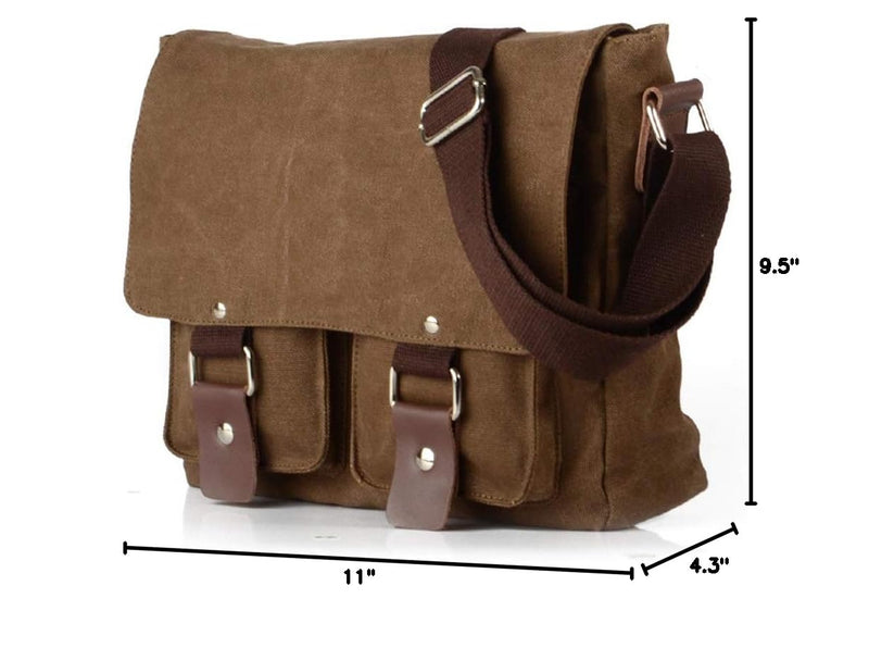 Men's Lightweight Vintage Waterproof Canvas DSLR SLR Shockproof Camera Shoulder Messenger Bag Sliing bag Compatible for Canon Sony Nikon Brown(2)