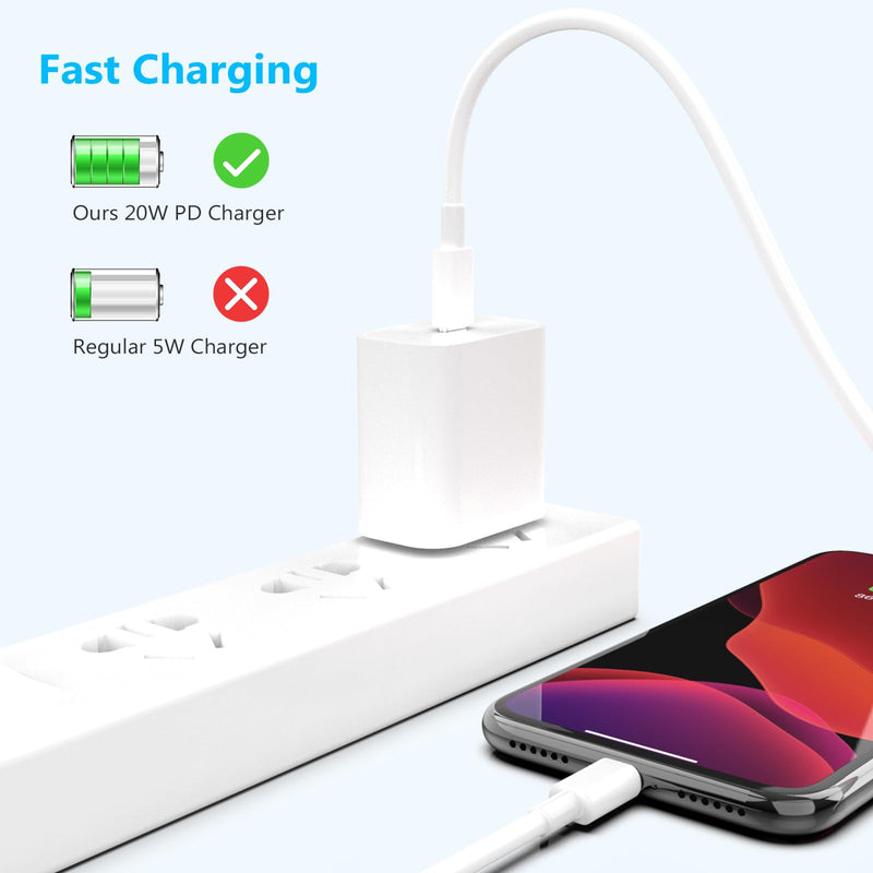 USB C to Lightning Cable 5 Pack 6FT [Apple MFi Certified] iPhone Fast Charger Fast Charging Type c to Lightning Cable for iPhone 14 13 12 11 Pro Max Xr Xs 8 and More - White