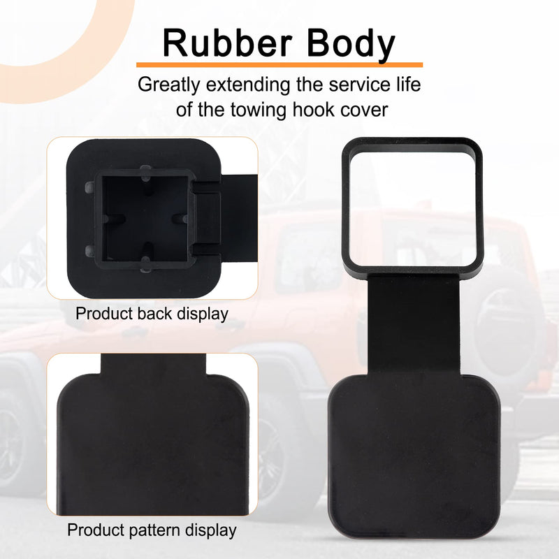 SINGARO Fits for 2-inch Hitch Cover, Trailer Hitch Cover Tube Plug Insert, Car Exterior Accessories, Receiver Tube Hitch Plug Black 1