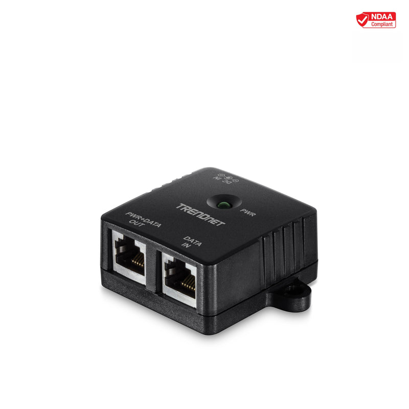 TRENDnet Gigabit Power Over Ethernet Injector, Full Duplex Gigabit Speeds, 1 x Gigabit Ethernet Port, 1 x PoE Gigabit Ethernet Port, Network Devices Up to 100M (328 ft), 15.4W, Black, TPE-113GI Gigabit PoE Injector