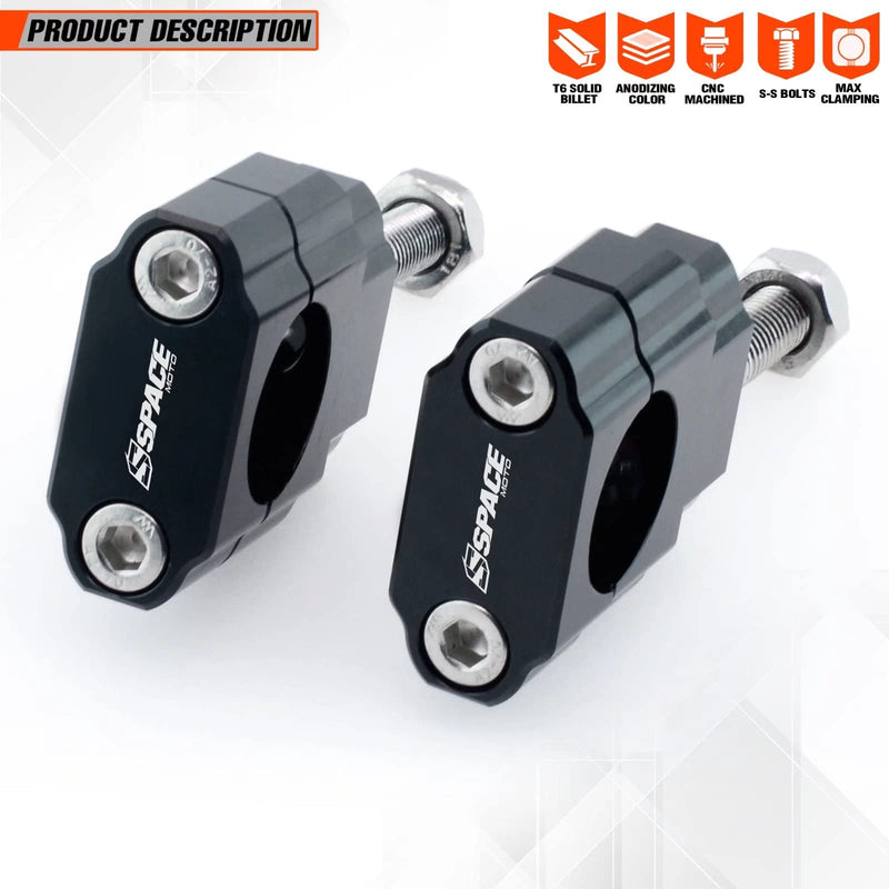 Universal Dirt Bike Handlebar Mounts- Motorcycle Handlebar Riser Mounting Kit 1-1/8" Black