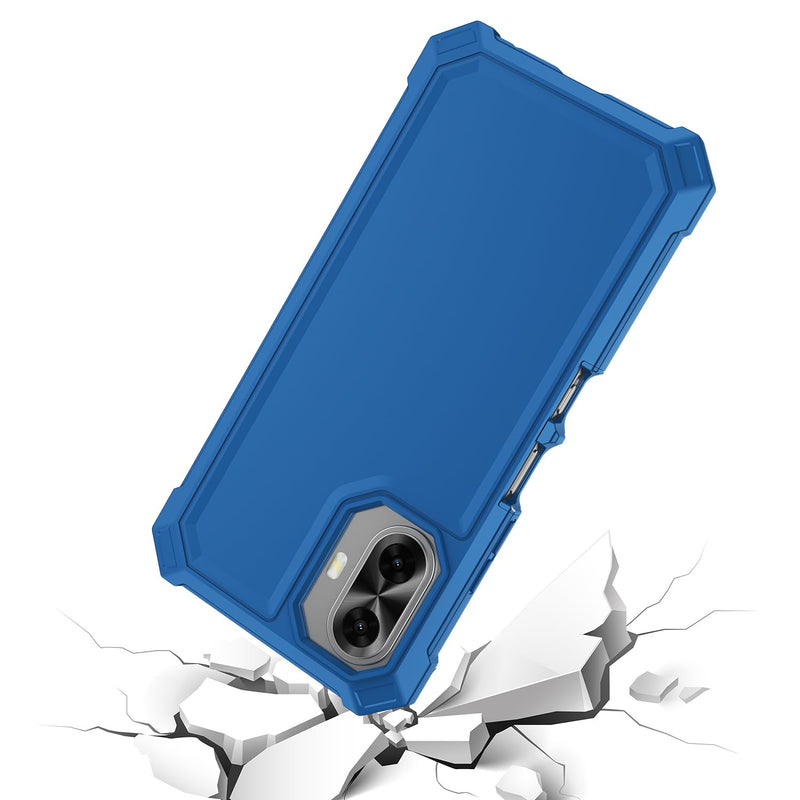 Case for TCL K70 5G/TCL K70 XE with Screen Protector Full Body Protection | TCL K70 Phone Case Front Silicone Bumper+Hard Plastic Back+Tempered Glass Screen+Military Grade Shockproof Corner Design Blue TCL K70/TCL K70 XE