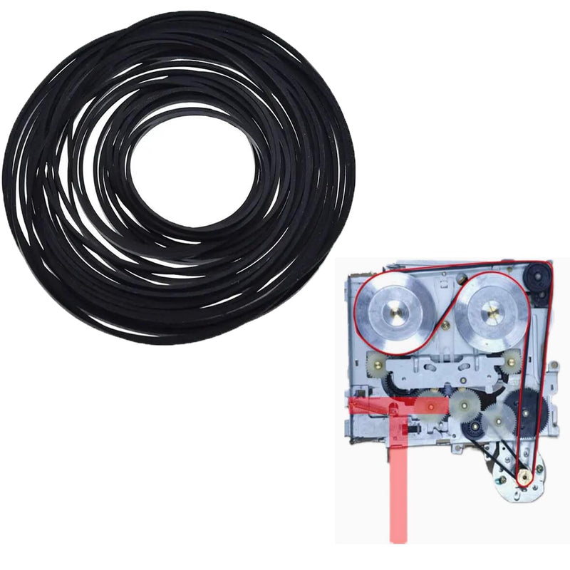 100pcs Recorder Rubber Belts, 40-135mm Cassette Recorder Repair Maintenance Mix Flat Cassette Tape Machine Rubber Belts, 1mm Width Cassette Recorder Belts for DVD CD LD VCR Repeater Drives.