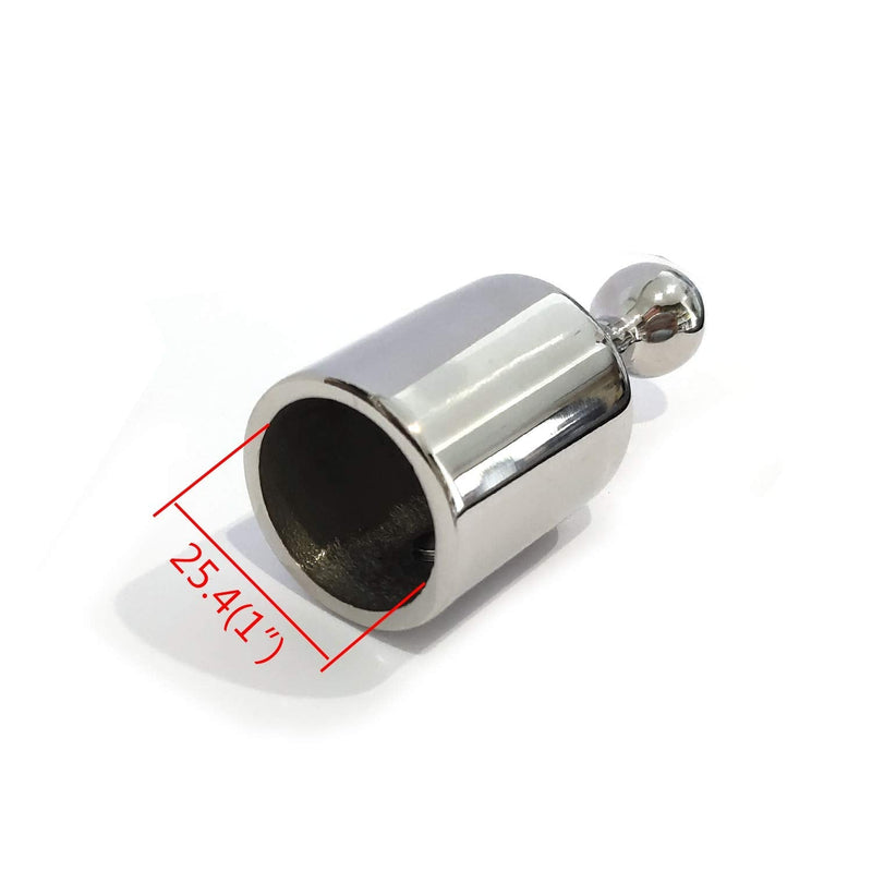 Pair of 316SS Heavy Duty Bimini Top Stainless Steel End Ball 7/8" or 1" ID Marine Bimini Ball Top Fittings Marine Hardware 1" ID pair