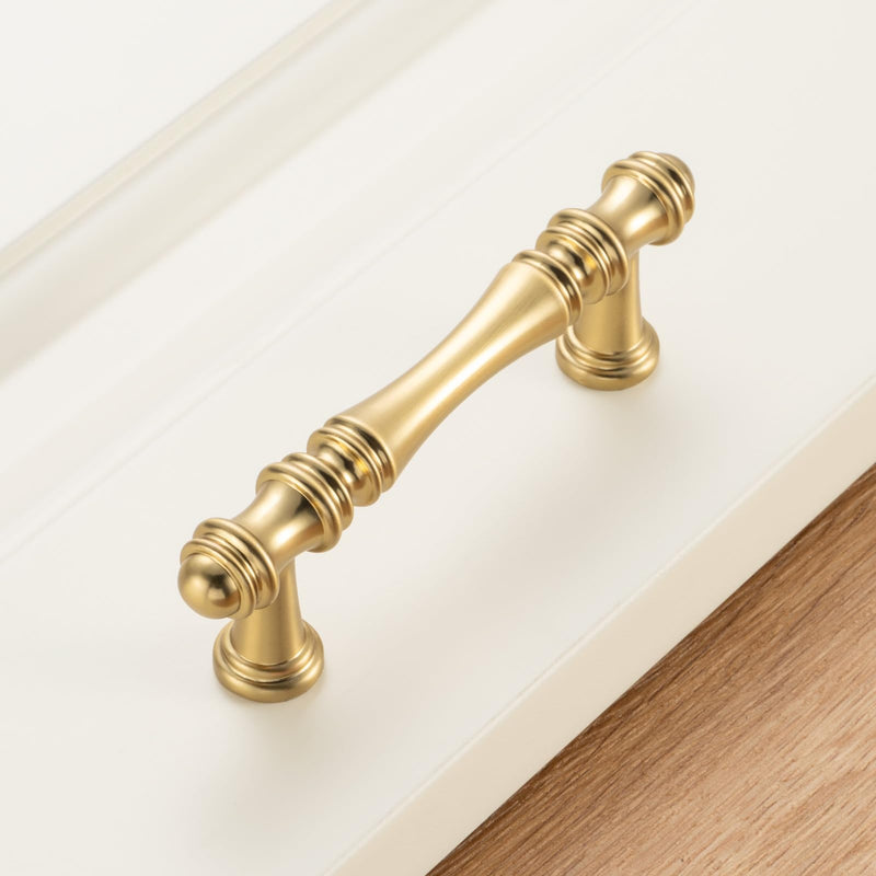 KOOFIZO 10 Pack 3 Inch Brushed Gold Kitchen Cabinet Handles Gold Cabinet Pulls Cabinet Hardware P30 for Cabinets Drawer Dresser Cupboard Bedroom Bathroom 3" CC - 10Pcs Classic