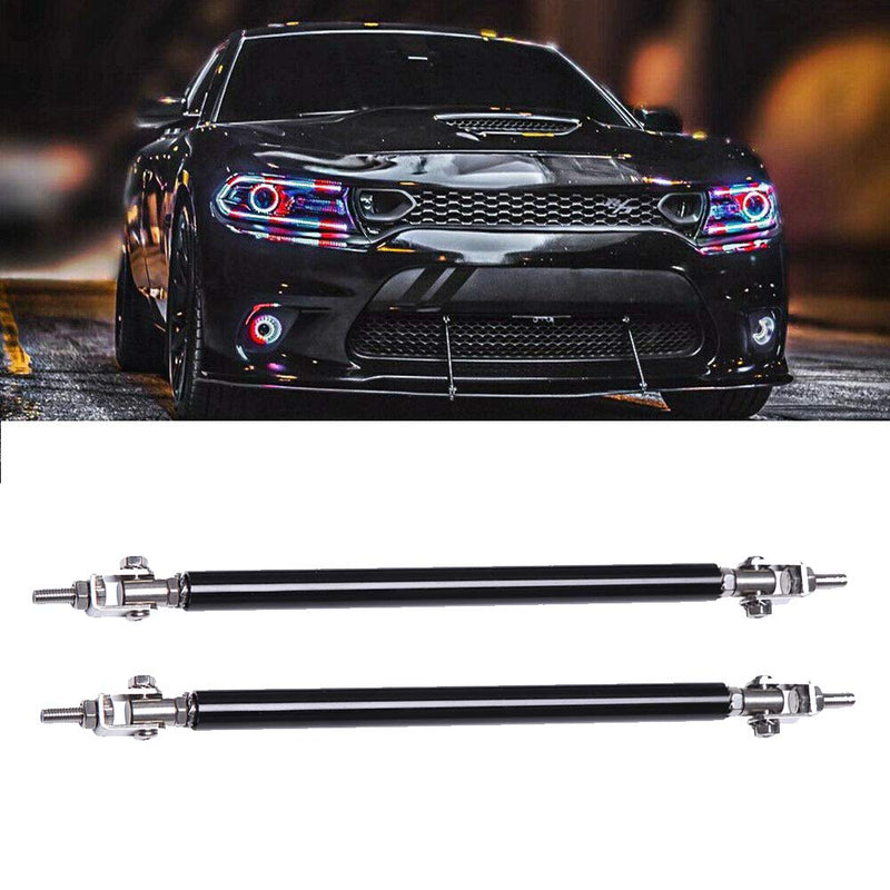 2PCS Adjustable Splitter Strut Rods, 8"-11" Front Lip Strut Rod Bumper Splitter Universal Tie Support Bars，Black Black 8"-11"