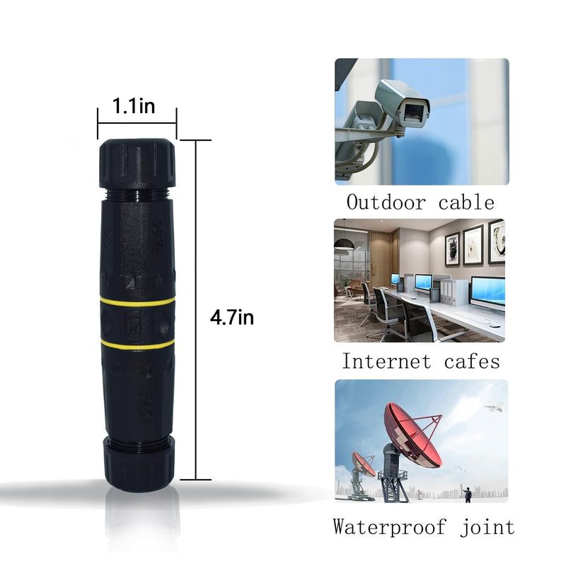 ZUZONG IP68 Waterproof Cat7 RJ45 Coupler, 10GB Shielded Pure Copper Ethernet Connector for Starlink/Cat5/Cat6/Cat6A/Cat7/Cat8 Cable (2 PCS Female) 2
