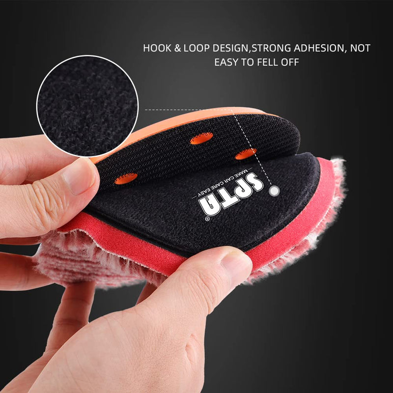 SPTA Wool Polishing Pads, 2Pcs 5 Inch (125mm) Wool Cutting Pad, Short Hair Wool Buffing and Polishing Pad Set, Wool Buffing Wheel for Heavy Cut for 5 Inch Car Polisher Polishing, Buffing and Cutting 2Pcs 5Inch Ultra Coarse Short Hair Wool 5 Inch (125mm)