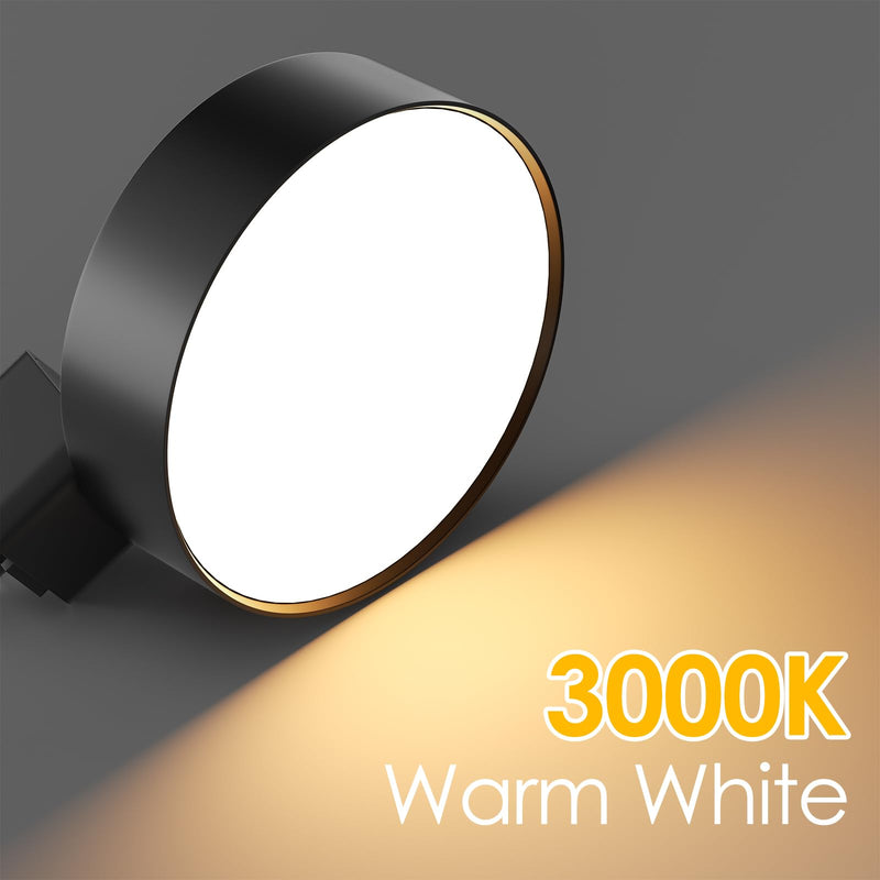 Diffuse LED Track Lighting Heads H Type Track Light Heads Dimmable Kitchen Track Lighting Fixtures Ceiling, Compatible with H Track Rails - Flicker Free CRI90+ 3000K 12W 1000lm, 3 Pack Black
