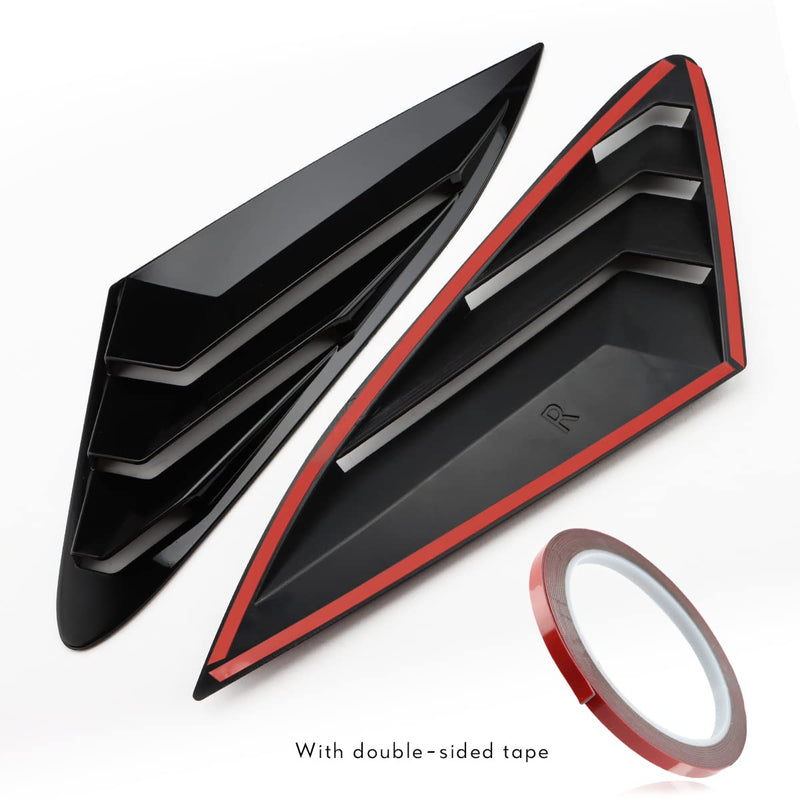 Rear Side Window Louvers Compatible for 2021 2022 2023 2024 2025 Kia K5 Accesories Sport Style Air Vent Cover (Glossy Black) Glossy Black