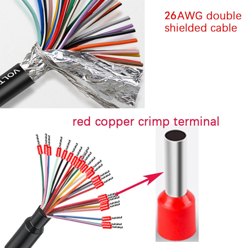 Willwewon 10Ft 3m 26AWG DB25 Male RS232 25 Pin Serial Extension Cable, RS232 D-SUB DB25 Serial to 25 Bare Wire Breakout Board Connector