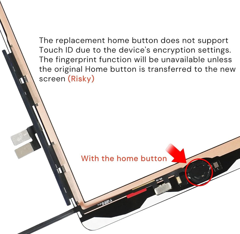 for iPad 9 9th Gen Screen Replacement Digitizer 2021 10.2",for iPad 9th Generation A2602 A2603 A2604 A2605 Digitizer with Home Button, Full Repair Kit[NO Fingerprint Reader] [NO LCD] Black