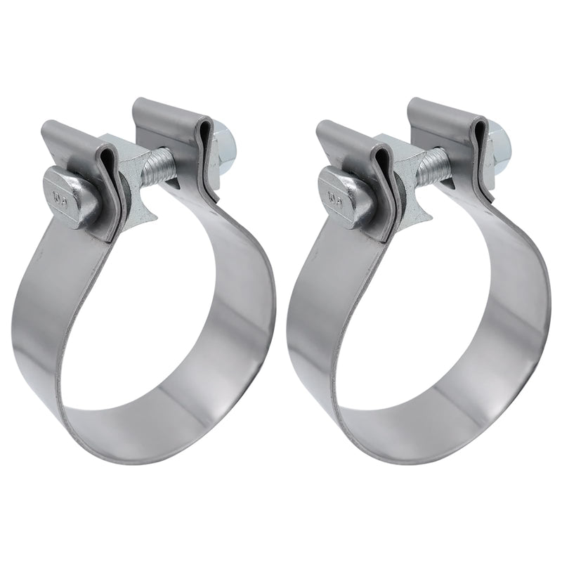 5 inch Exhaust Clamp Narrow Band Muffler Clamp Stainless Steel for Exhaust Pipe and System Repair (2 Pack) 5"