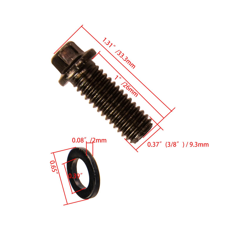 Stud Hardware 16Pices 100-1110 1001110 Header Bolts, Chrome Moly Steel, Black Oxide Finish