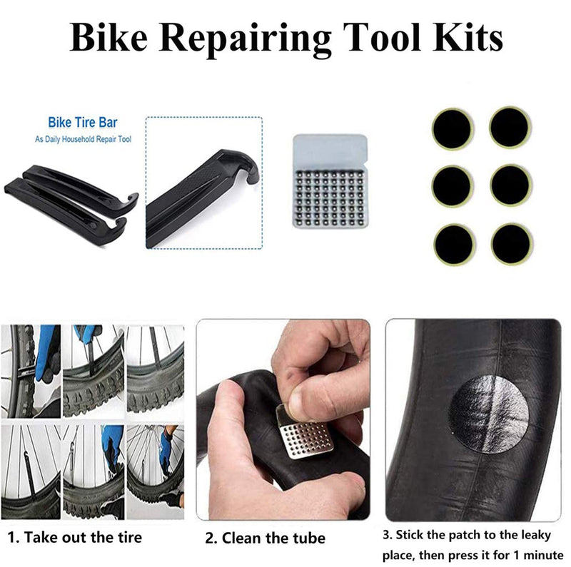Bike Saddle Bag with Repair Tool Kits, Bicycle Saddle Bag with Repair Set, Bike Bag Under Seat, Bike Seat Bag, Bike Storage Bag with 16-in-1 Multifunction Tool Kits C