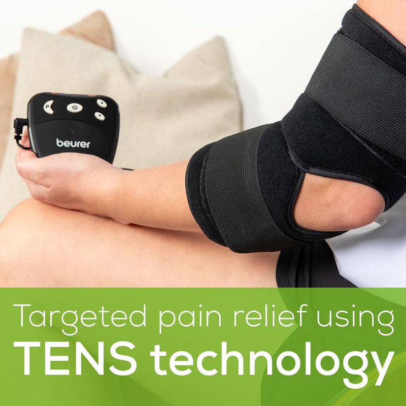 Beurer EM29 2-in-1 Knee and Elbow TENS Machine for Pain Relief with 20 Intensity Levels, 4 Programs, and Reusable Water Contact Electrodes, Digital Muscle Stimulator Device EM29 - Knee and Elbow