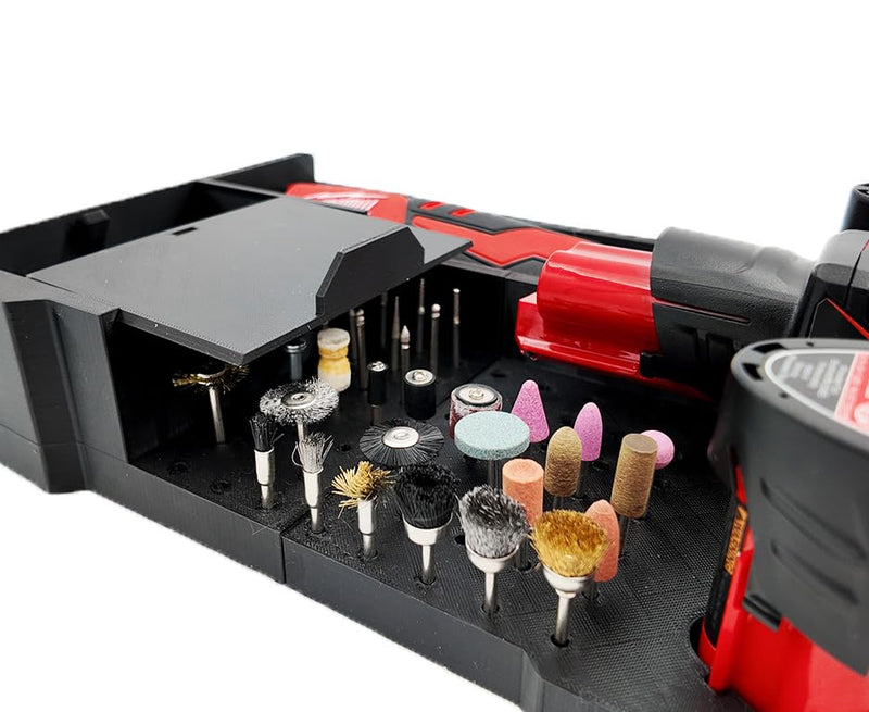 Tidy Tool Liner for M12 Rotary Packout Organizer with Drawer and Bit Storage for Milwaukee Packout Compact Tool Box- Battery, bits, and Blade Storage- Liner Only