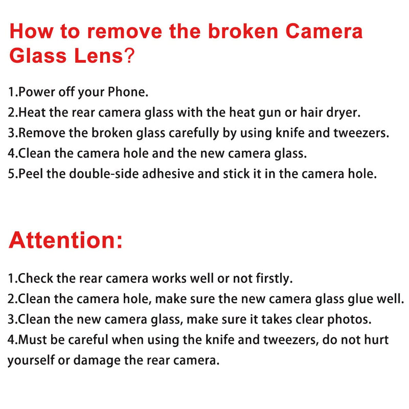 2 Set Back Rear Camera Lens Glass Replacement for Google Pixel 8 Pro with pre-installed adhesive and Reparing Toolkit