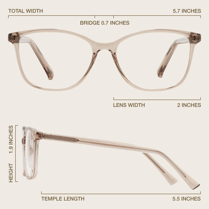 Blue Light Blocking Glasses for Women with Case, Anti Eyestrain UV Glare Computer, Gaming & Phone Eyeglasses Coffee Brown