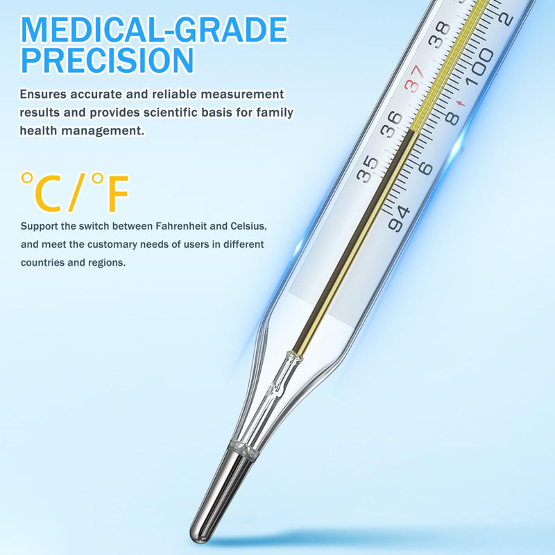 10PCS Lightweight General Temperatures, Classic Oral Temperatures Digital Oral Thermomete Rectal and Underarm Temperature for Fever Alarm Medical Thermometer