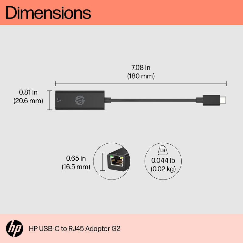 HP USB-C to RJ45 Adapter G2 (4Z527AA)