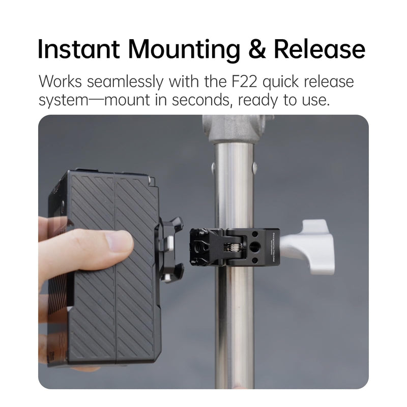 FALCAM F22 Quick Release Super Clamp for Magic Arm, Heavy Duty Aluminum | 5kg Load Capacity, 15–58mm Tube & 0–50mm Flat Surface, 1/4" & 3/8" Thread, Anti-Rotation Camera Mount Clamp Light