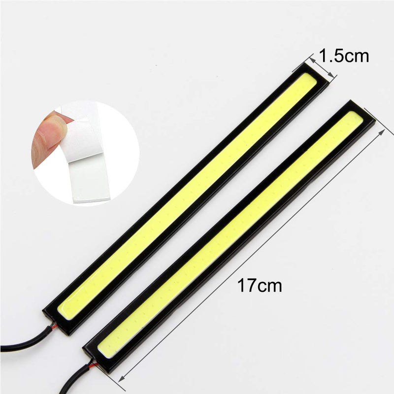 YSY 17cm Universal Car Trucks Daytime Running Light Lamp Super Bright 12V Waterproof LED Strips COB DRL Car Led Fog Light (Ice Blue) Ice Blue