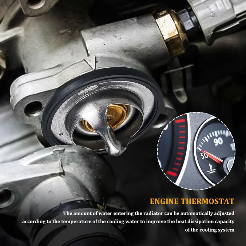 Car Thermostat, High Performance Automotive Replacement Engine Thermostat with Gasket, Auto Engine Coolant Thermostat Compatible with Honda Civic CRV CRZ, Replaces #19301-PAA-306, 19301-PLC-31