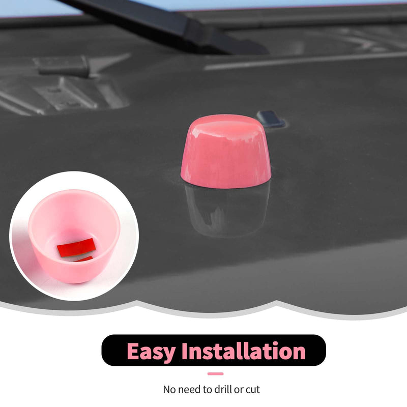 Engine Hood Rubber Head Cover Trim Decoration Accessories for Jeep Wrangler JK JKU 2007-2018,Pink Pink