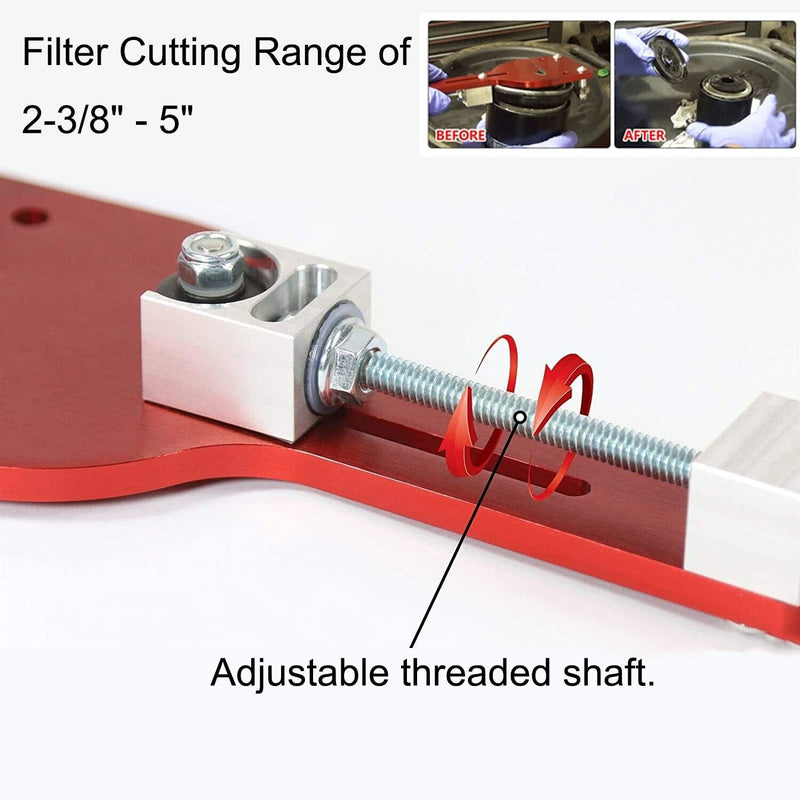 77750 Oil Filter Cutter Billet Aluminum Universal Oil Filter Cutter Tool 2-3/8" - 5" Cutting Range