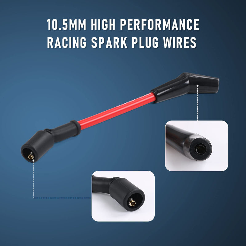 JDMSPEED New Heat Spark Plug Ignition Wires Set 10.5mm Replacement for LSx LS1 LS2 LS3 LS6 LS7
