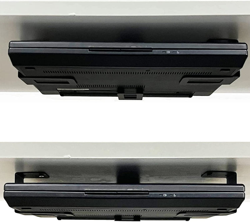 (3) Laptop Holder Under Desk Laptop Mount Organizer Rack Storage Shelf, Add On Under Table Laptops, Keyboard, Routers, Modems, Cable Box, Network Switch & More, Desk Accessories