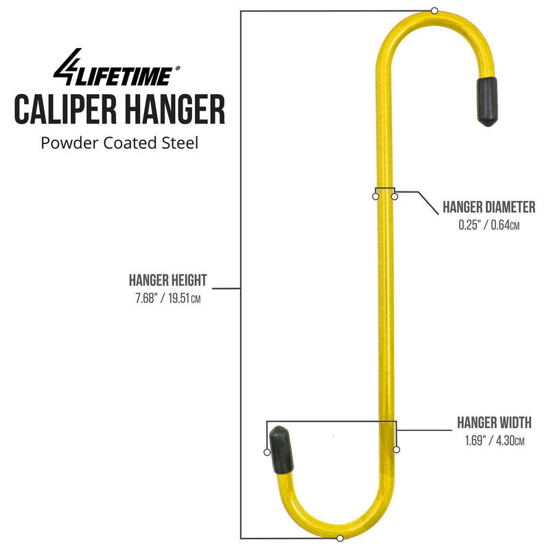 4LIFETIMELINES Brake Caliper Hanger Hooks, Durable Steel, Yellow Powder Coated with Rubber Tips, for Automotive Work on Brake Axle and Suspesion Systems - 8 Pack Pack of 8