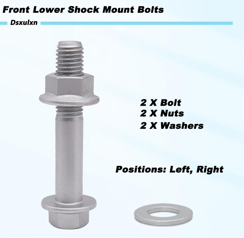 Front Lower Shock Mount Bolts Kit Compatible with Toyota Sequoia 2001-2007, Tacoma 1995-2004, Tundra 2000-2006