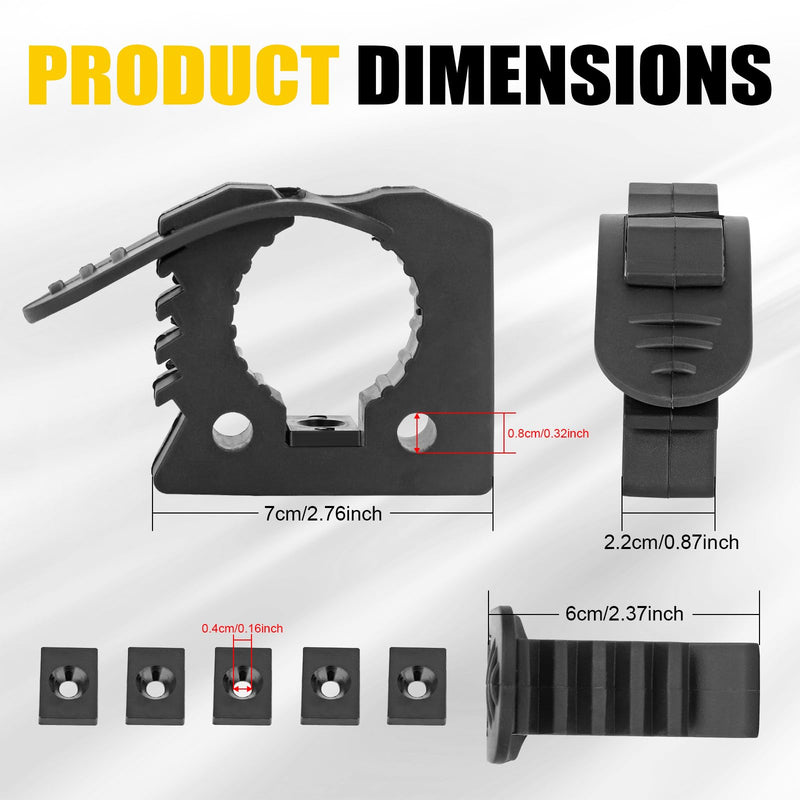 Quick Release Rubber Clamp Mount Shovel Axe Holder Mount Compatible With Truck Boats Trains Vans Or Wall Fits for 1-1/7'' to 1-3/7'' Diameter Tool Or Round Tube 13PCS 13 Pack