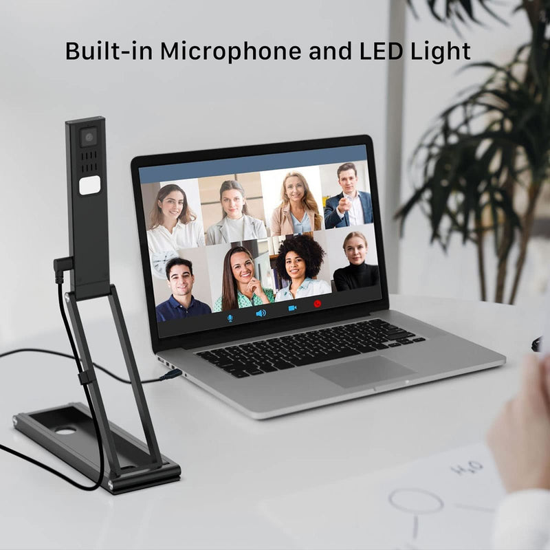 VIISAN Document Camera 13MP 4K with AF Lens, Foldable Webcam for Teachers Classroom, Built-in Mic & LED Light, Portable Overhead Cam for PC Mac, Web Conferencing Visualizer for Teaching P4U-A