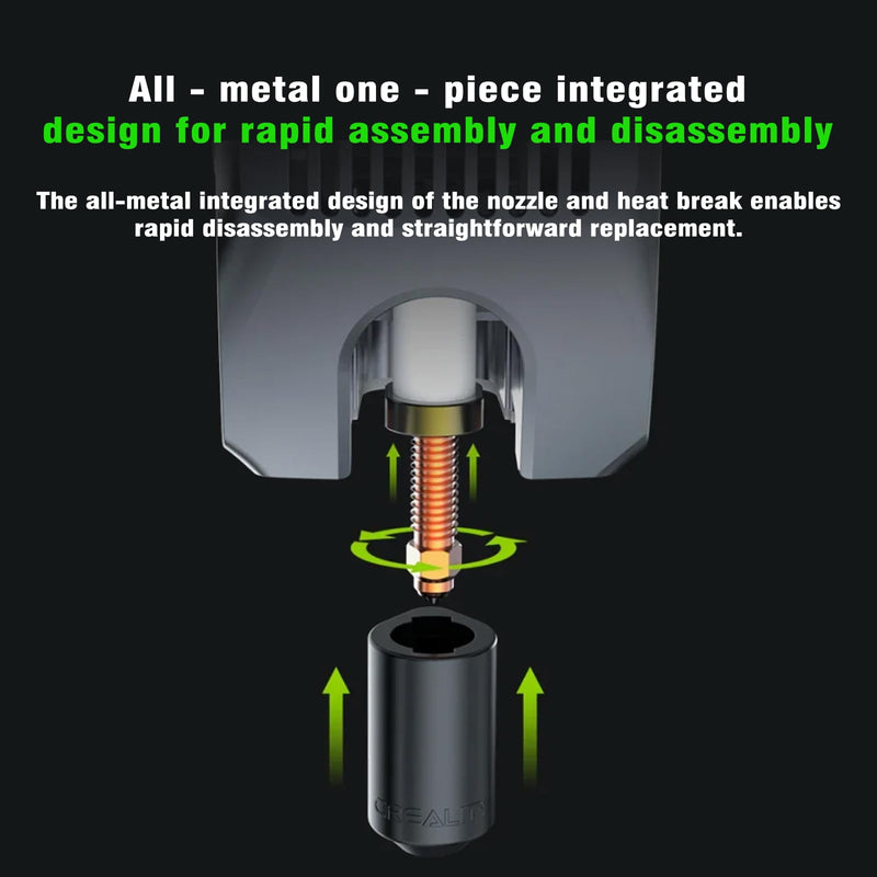 4Pcs K2/K2 Pro/K2 Plus Nozzle(0.2/0.4/0.6/0.8mm), Quick Swap High Flow Hardened Steel Nozzle with Integrated Copper Alloy Heat Break & Silicone Sock for Creality K2 Plus/K2 Pro/K2/Creality Hi Combo 4PK 0.2/0.4/0.6/0.8mm Nozzle