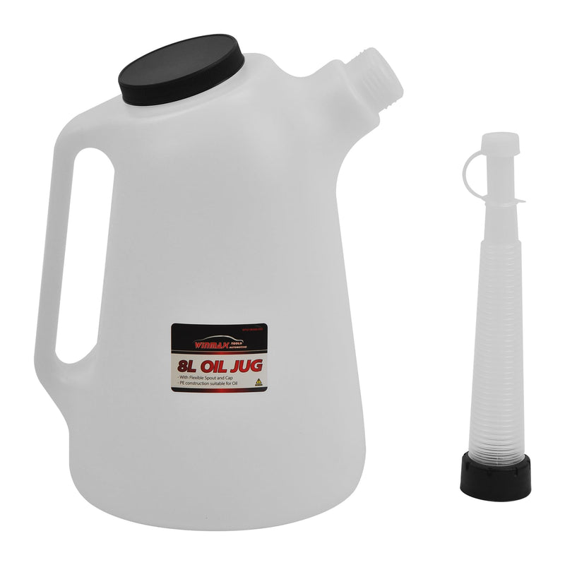 Oil Dispenser, 8 Quart, Translucent, Bottle with Spout Cap, Automotive Oil Container