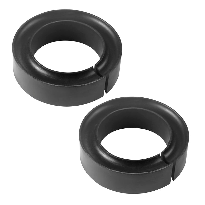 2-Pack Heavy Duty Round Rubber Coil Spring Spacer Set | Universal coil spring booster for car suspension support and ride height lift