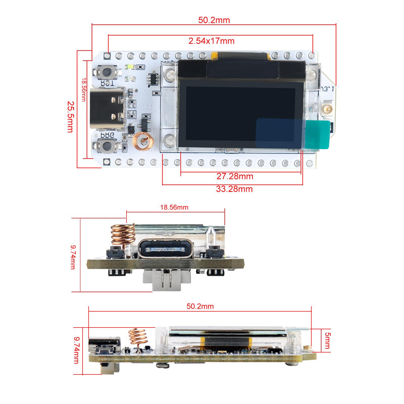 2 Sets 915MHZ ESP32 Lora V3 WiFi+BLE Development Board + 2pcs 915MHz 5DBi LoRa Antenna