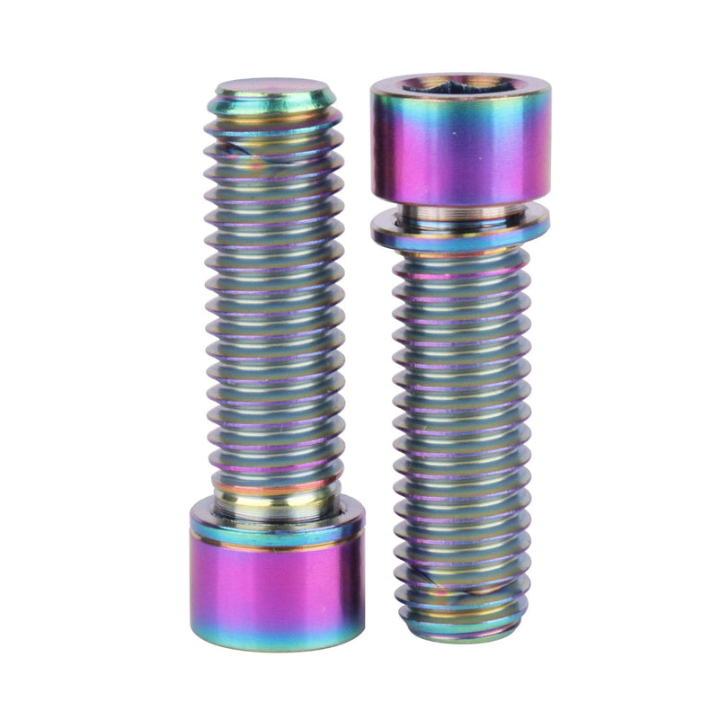 6Pcs Titanium M8 x 25mm Ti Bolt with Washer for Bicycle Stem Rainbow