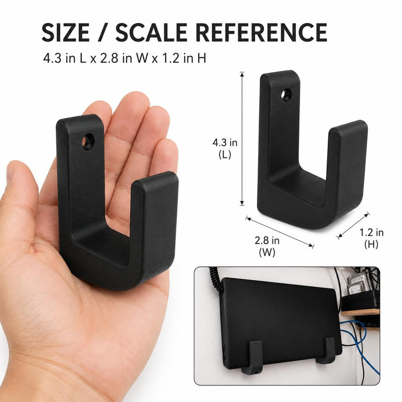 Laptop Wall Mount – Space-Saving Wall Mounted Holder for Portable Computer | Screw-in Bracket with U-Shaped Cradle | Secure Display Stand for Home Office Desk Organization