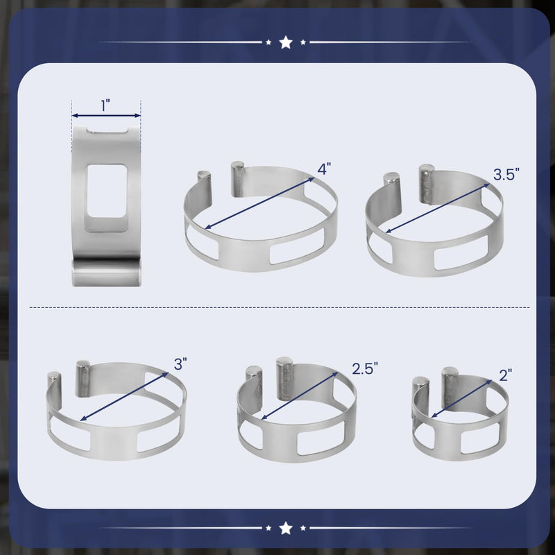 5PCS Stainless Steel Exhaust Pipe Tacking Band - 2" to 4" Sizes | Clamp - On Exhaust Pipe Welding Clamp for Welding Fabrication, Corrosion - Resistant & Tool - Free Installation Medium