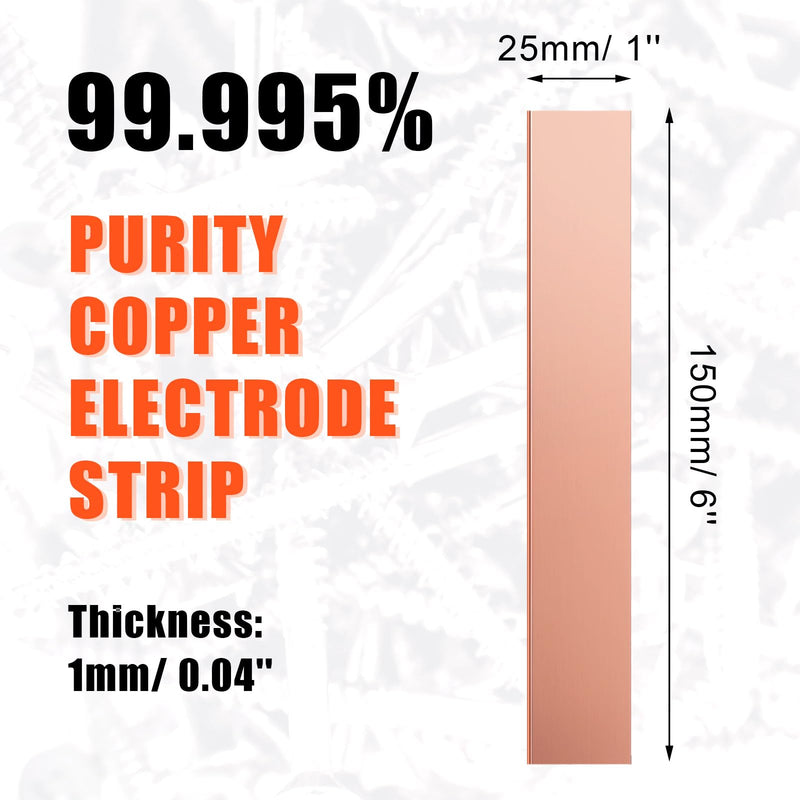 Yaocom 20 Pack Pure Copper Anode Sheet (99.995% Pure) for Plating and Electroplating, Copper Electrode Strip 0.04'' x 1'' x 6'' / 1mm x 25mm x 150mm