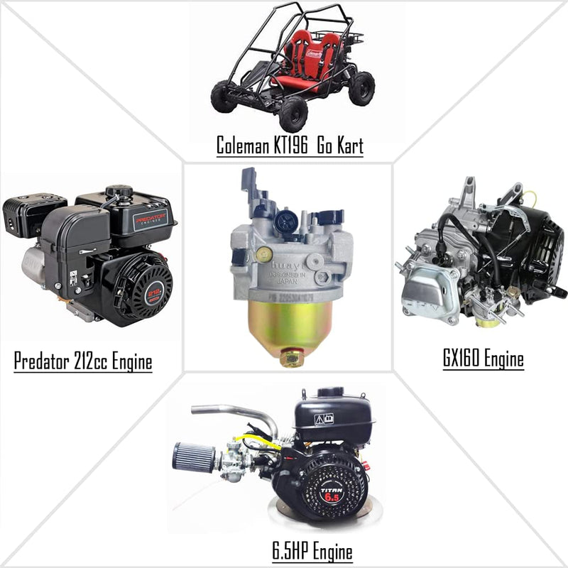 KT196 Go Kart Carburetor with Gaskets For Coleman 6.5HP 5.5HP 196cc 200GK Go Kart Carburetor Huayi Carburetor OHV Engine Go Kart Carb