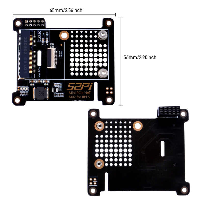 GeeekPi PCIe Express to Mini PCIe HAT M02 for Raspberry Pi 5, Support All Mini PCIe Devices Network Cards Mini PCIe Adapter