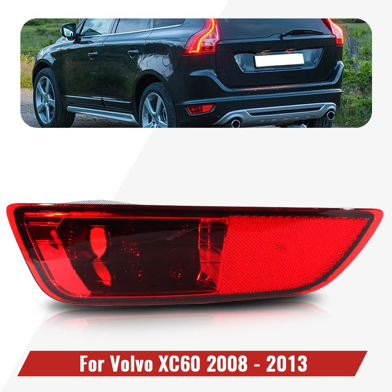Rear Bumper Reflector Light Lamp Without Bulbs Fit for 2008 2009 2010 2011 2012 2013 Volvo XC60, Stop Indicator Trim Reflector W/O Bulbs Replace for 30763322 (Left Driver Side) Left Driver Side
