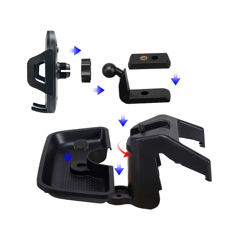 Phone Holder Mount Compatible with 2011-2018 Jeep Wrangler JK JKU Dash Multi-Mount Phone Kit with Storage Box Interior Accessories Wrangler 2011-2017