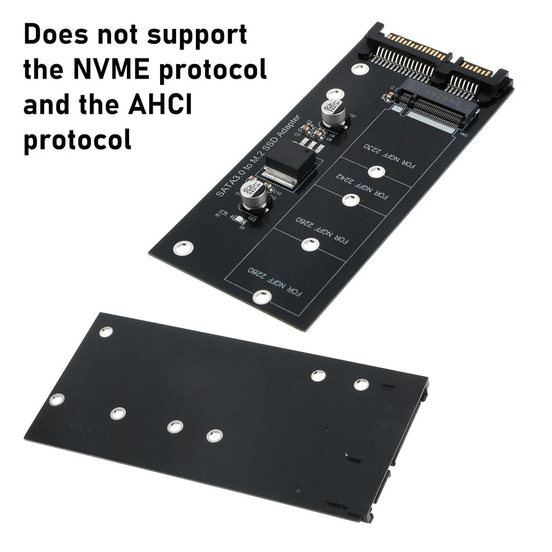 1 PC M.2 NGFF to SATA III Adapter Card (Black) | PCB with Copper Alloy, Driver-Free, for Upgrading Old Laptops, Desktops, or Adding M.2 SATA SSD Storage