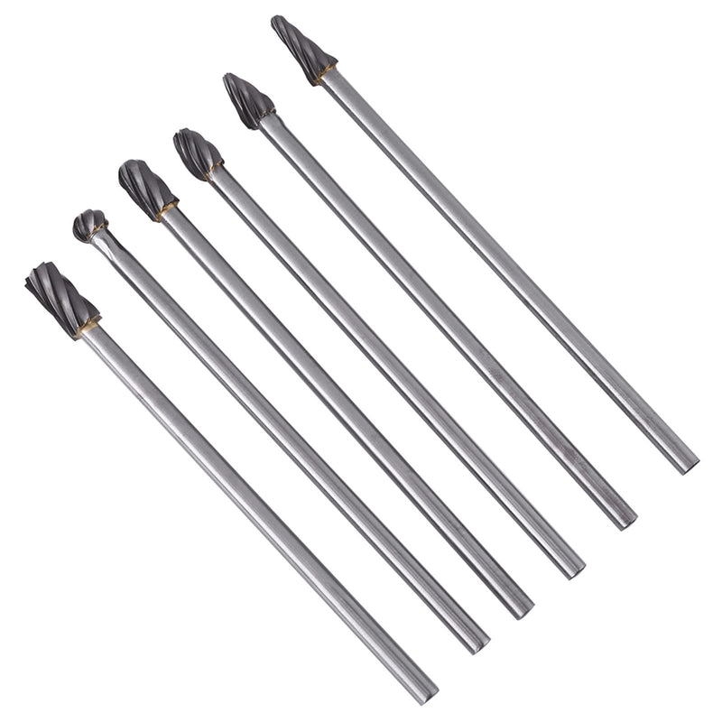 Rotary File, Rotary Bit Set, port and polish kit cylinder head porting tools 6pcs Tungsten Carbide Aluminum Rotary Files Burr Set 6mm Shank 10mm Cutting Diameter with High Abrasion